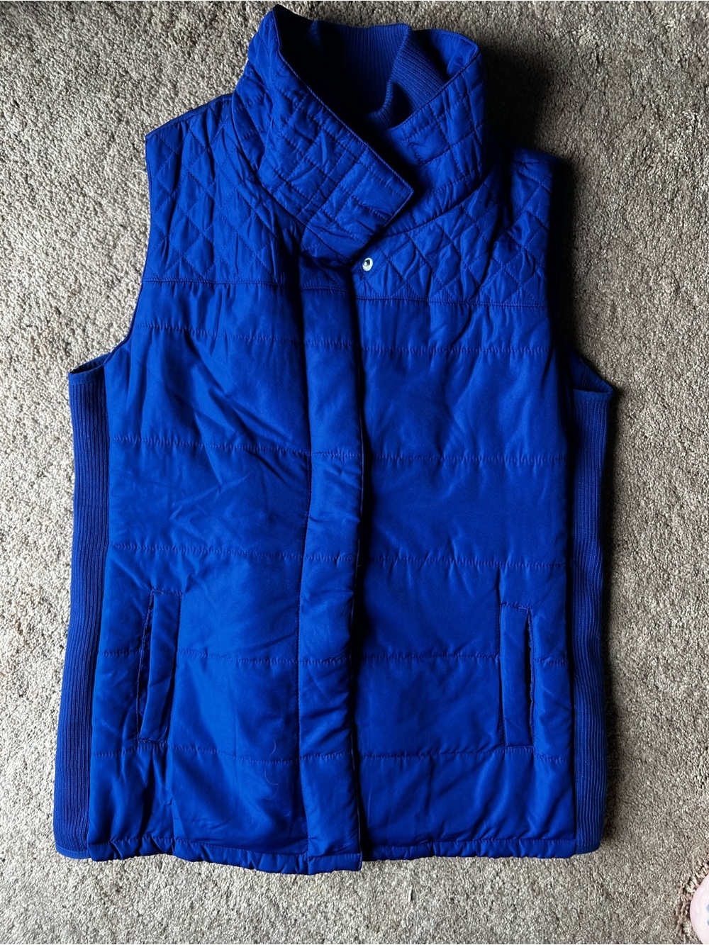 Motherhood Quilted Puffer Vest - Cobalt Blue
